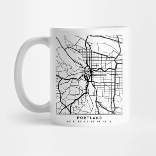 PORTLAND OREGON BLACK CITY STREET MAP ART Mug